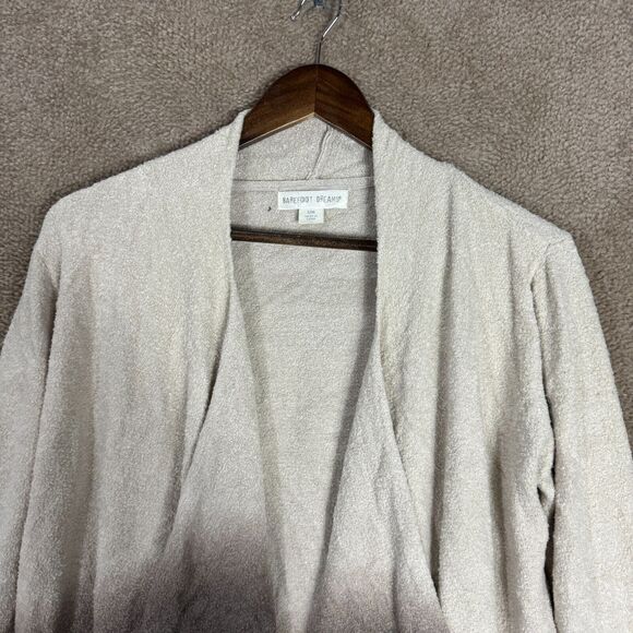 Barefoot Dreams Calypso Wrap Cardigan Womens S/M Stone/Cocoa Ombre Chic Lite - Picture 3 of 11